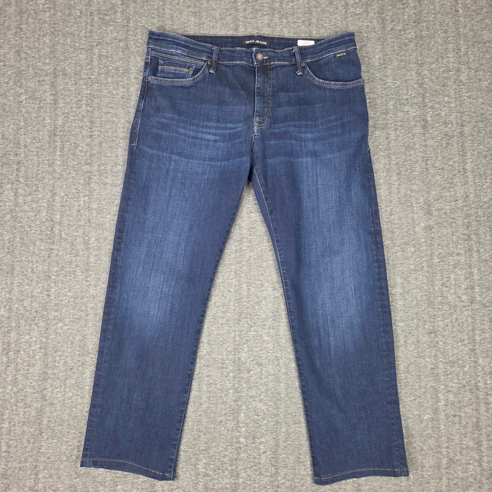 Mavi Jeans Men 36x32 Zach Straight Leg Dark Wash Denim Casual Stretch